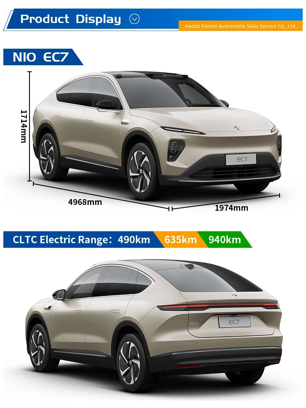 2024 Nio Ec7 100kwh First Large SUV 635km Pure Electric Car